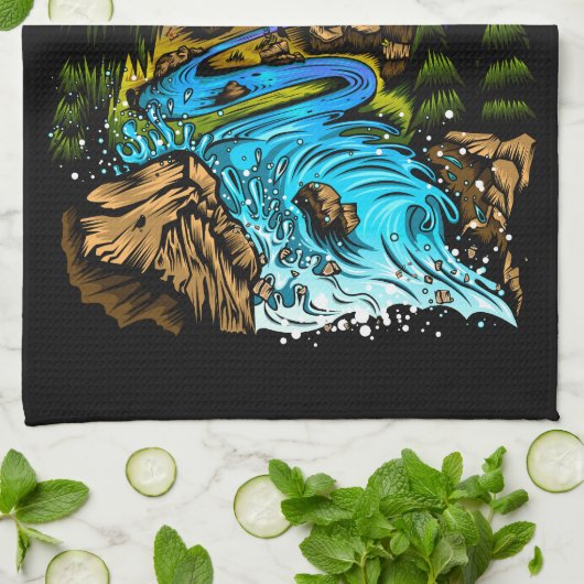 Buitenscène Theedoek (Gevouwen)