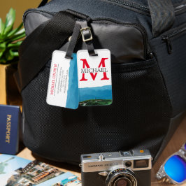 buitenshuis bergen Traveler blue personaliseren Bagagelabel