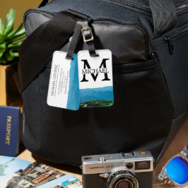 buitenshuis bergen Traveler blue personaliseren Bagagelabel