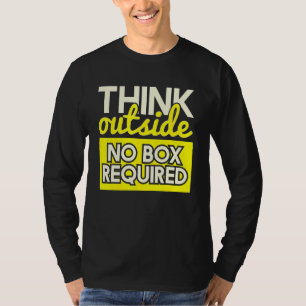Buitenshuis denk aan geen doos die enthousiaste en t-shirt