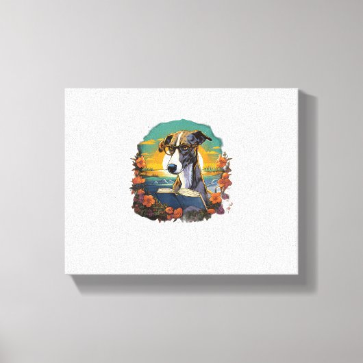 Buitenshuis Greyhound Dog Leesboek Canvas Afdruk (Voorkant)