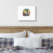 Buitenshuis Greyhound Dog Leesboek Canvas Afdruk (Insitu (Slaapkamer))