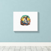 Buitenshuis Greyhound Dog Leesboek Canvas Afdruk (Insitu (Houten vloer))