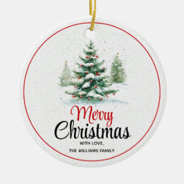 Buitenshuis Kerstboom Vrolijk Kerstfeest en foto Keramisch Ornament