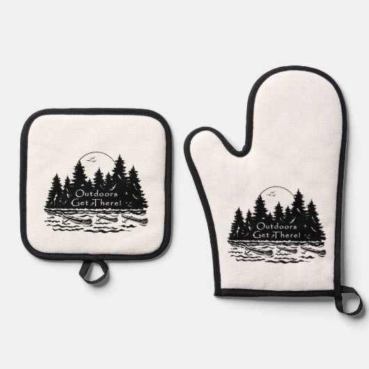 Buitenshuis kom er! Kano's Ovenwant & Pannenlap Set (Voorkant)