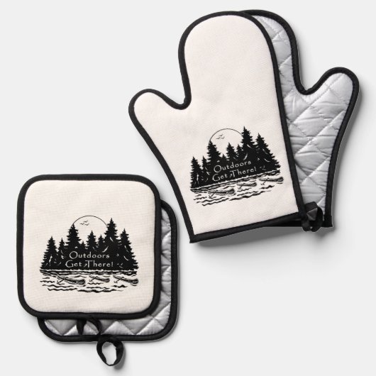 Buitenshuis kom er! Kano's Ovenwant & Pannenlap Set (Voorkant / Achterkant)