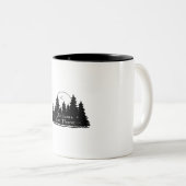 Buitenshuis krijgen er - Zwart Tweekleurige Koffiemok (Voorkant rechts)