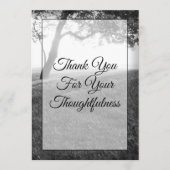 Buitenshuis Shade Black & White Wedding Bedankkaart (Voorkant)