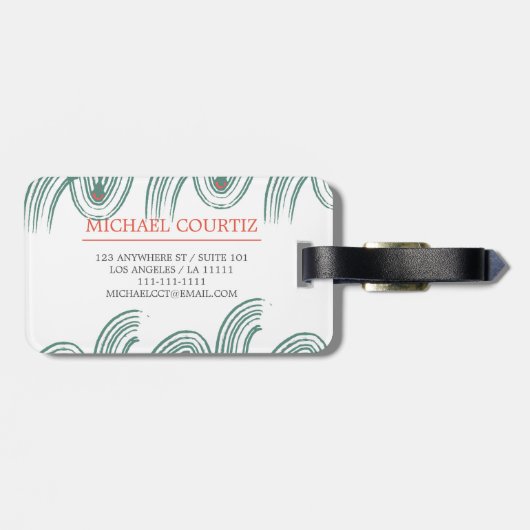 buitenshuis Traveler monogramma personalize Luggag Bagagelabel (Achterkant horizontaal)