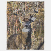 Buitenshuis Whitetail Deer Buck Hunter Plush Fleece Deken (Voorkant)