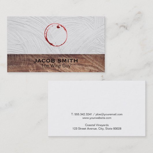 buitenshuis | Wijn | houtversiering | wijnvlek Visitekaartje (Voorkant / Achterkant)