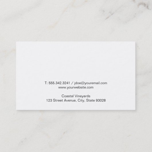 buitenshuis | Wijn | houtversiering | wijnvlek Visitekaartje (Achterkant)