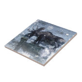 buitenshuis winterse wildernis wildstand bull mole tegeltje (Zijkant)