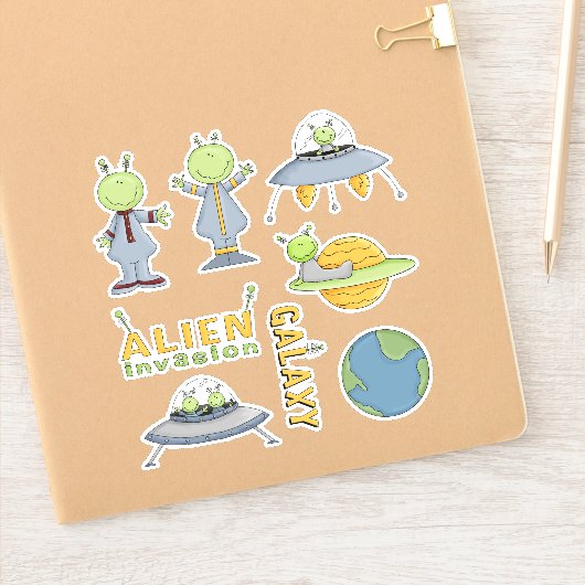 Buitenspatie Alien Invasion Stickers (Notitieboek)