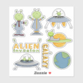 Buitenspatie Alien Invasion Stickers (Vel)