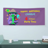 Buitenspatie Alien leuk Kinder feest Spandoek (Beurs)