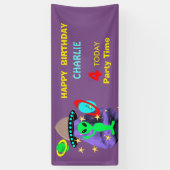 Buitenspatie Alien leuk Kinder feest Spandoek (Verticaal)
