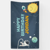 Buitenspatie Banner Rocket Astronaut (Verticaal)