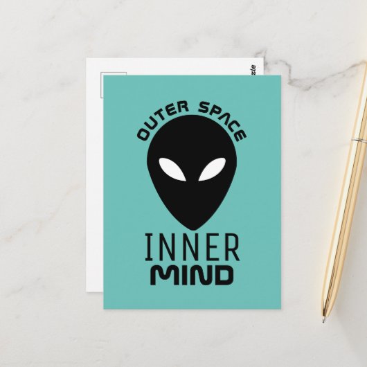 Buitenspatie binnenste geest, buitenaardse buitena briefkaart (Voorkant / Achterkant in situ)