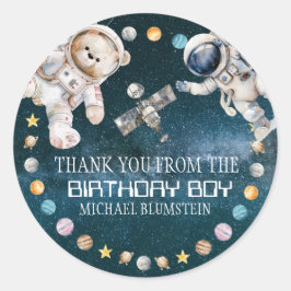 Buitenspatie Birthday party Dank je wel Ronde Sticker