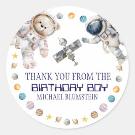 Buitenspatie Birthday party Dank je wel Ronde Sticker