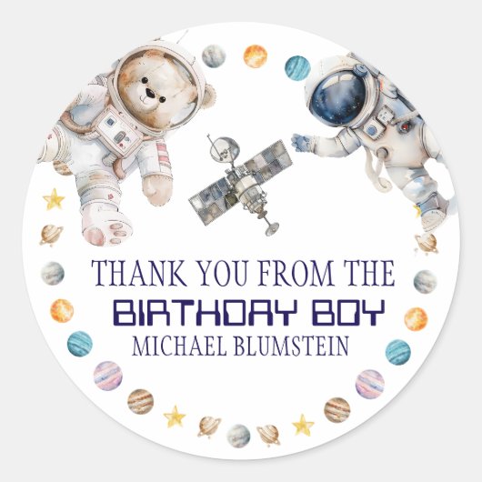 Buitenspatie Birthday party Dank je wel Ronde Sticker (Voorkant)