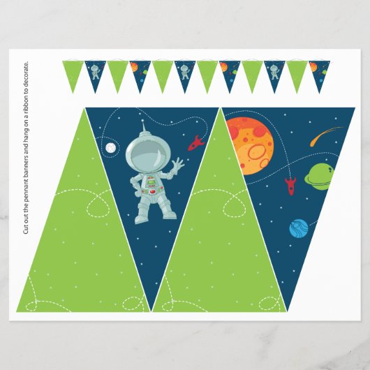 Buitenspatie Birthday Pennant Flag Banner Flyer (Voorkant)