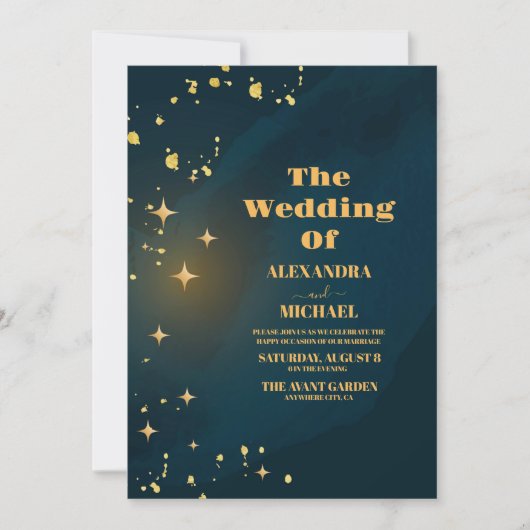 Buitenspatie Blauwgroen sterrenweddenschap Kaart (Voorkant)