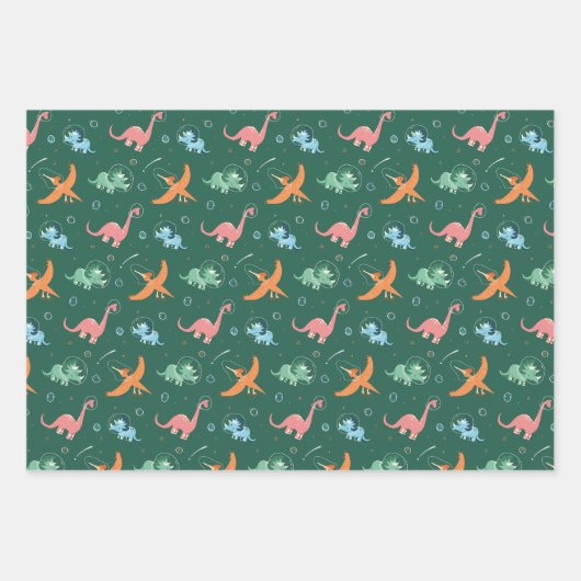 Buitenspatie Dinosaur Kinderen van Birthday Inpakpapier Vel (Voorkant 3)