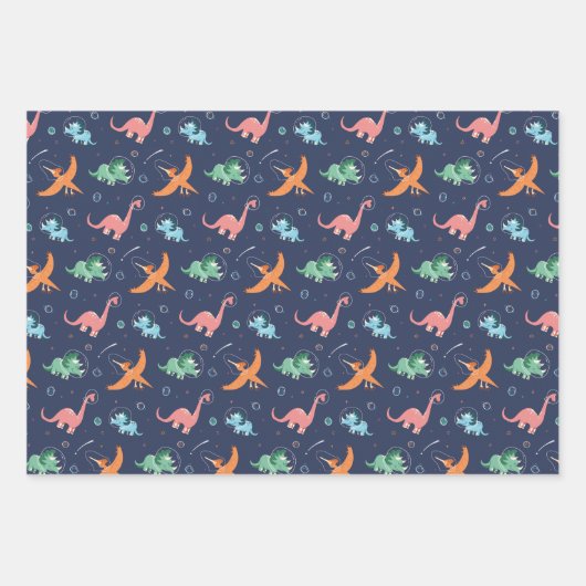 Buitenspatie Dinosaur Kinderen van Birthday Inpakpapier Vel (Voorkant 2)
