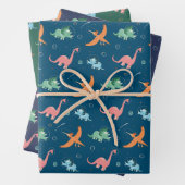 Buitenspatie Dinosaur Kinderen van Birthday Inpakpapier Vel (In situ)