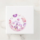 Buitenspatie eerste reis rond de zondag bedankjes labels (In situ)