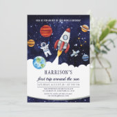 Buitenspatie eerste reis rond de zondag kaart (Staand voorkant)