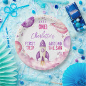 Buitenspatie eerste reis rond de zondag papieren bordje (Feest)