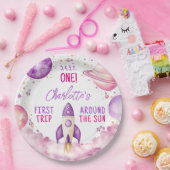 Buitenspatie eerste reis rond de zondag papieren bordje (Feest)