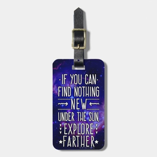 Buitenspatie Galaxy / Nebula met exploratiewoorden Bagagelabel (Voorkant verticaal)