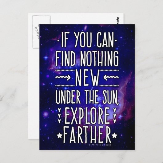 Buitenspatie Galaxy / Nebula met exploratiewoorden Briefkaart (Voorkant / Achterkant)