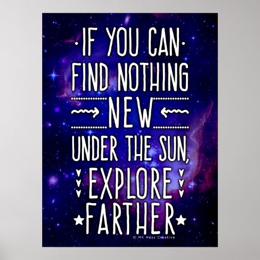 Buitenspatie Galaxy / Nebula met exploratiewoorden Poster (Voorkant)