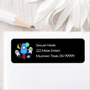 Buitenspatie Kittens Cat Astronaut Kinder Raketsch Etiket