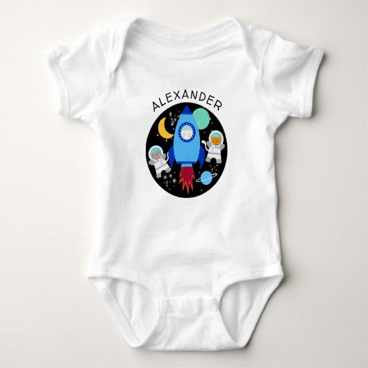 Buitenspatie Kittens Cat Astronaut Kinder Raketsch Romper (Voorkant)