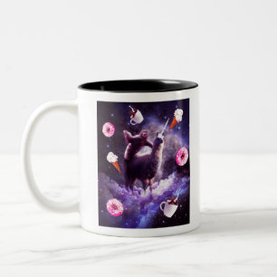 Buitenspatie Llama Unicorn - Donut Tweekleurige Koffiemok