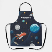 Buitenspatie Moon Stars Monogram Naam gepersonalis Schort (Voorkant)