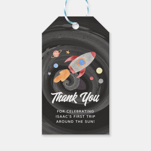 Buitenspatie Rocket Boy's Birthday Party Favor Cadeaulabel (Voorkant)