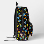 Buitenspatie Rocket Planet Black Bedrukte Rugzak (Links)