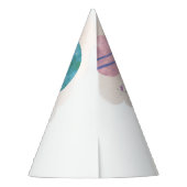 Buitenspatie roze en Violet Planet 1ste verjaardag Feesthoedjes (Achterkant)