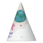 Buitenspatie roze en Violet Planet 1ste verjaardag Feesthoedjes (Rechts)