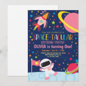 Buitenspatie ruimtetaculaire meisjesverjaardagsuit kaart (Voorkant / Achterkant)