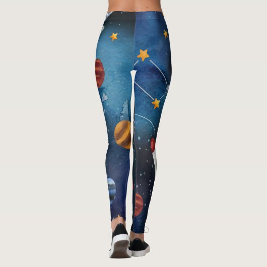 Buitenspatie Sluiting Night Stars Planet Leggings (Achterkant)