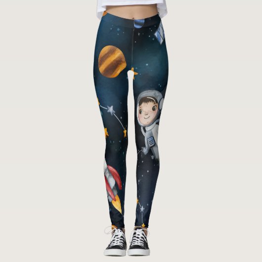 Buitenspatie Sluiting Night Stars Planet Leggings (Voorkant)