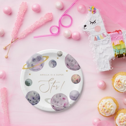 Buitenspatie Super Star  Papieren Bordje (Feest)